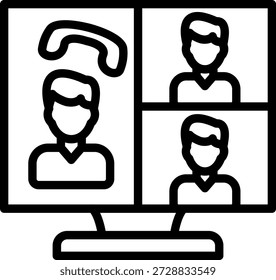 Diseño de Vector Llamada Conferencia Icon Style