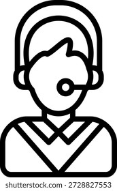 Estilo de Ícone do agente do Callcenter de Design de Vetor