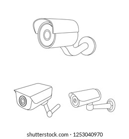 Vector design of camcorder and camera symbol. Collection of camcorder and dashboard vector icon for stock.