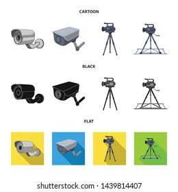 Vector design of camcorder and camera symbol. Collection of camcorder and dashboard vector icon for stock.