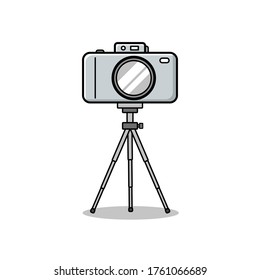 vector design camera icon and tripod isolated in white background