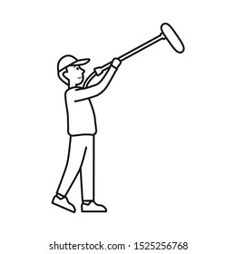 Vector design of cameraman and light sign. Web element of cameraman and video stock vector illustration.
