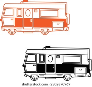 Vector design camper handmade silhouette