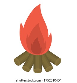Vector design of a campfire for camping