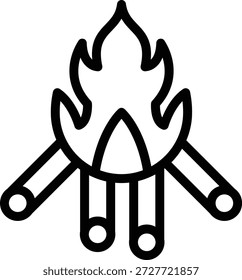Estilo de icono de fogata de diseño de Vector