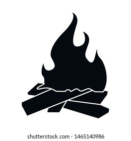 Vector design of campfire and warm logo. Set of campfire and firewood stock symbol for web.