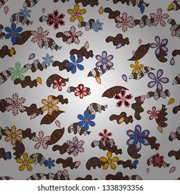 Vector design. It can be used on wallpaper, wrapping boxes, mug prints, baby apparels etc. Cute background. Doodles pattern. Seamless pattern Nice fabric pattern. Black, brown and white on colors.