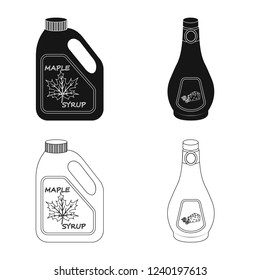 Vector design of can and food icon. Set of can and package stock symbol for web.