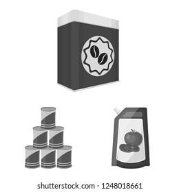 Vector design of can and food icon. Set of can and package stock vector illustration.