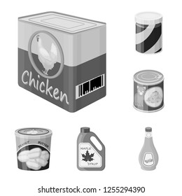 Vector design of can and food icon. Collection of can and package vector icon for stock.