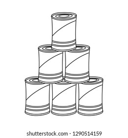 Vector design of can and food icon. Collection of can and package stock symbol for web.