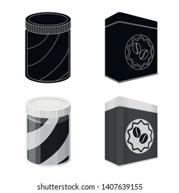 Vector design of can and food icon. Set of can and package stock vector illustration.