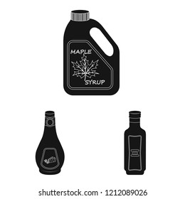 Vector design of can and food logo. Set of can and package stock symbol for web.