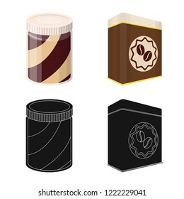 Vector design of can and food logo. Collection of can and package stock vector illustration.