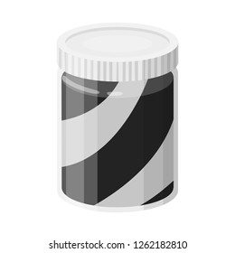 Vector design of can and food logo. Set of can and package stock symbol for web.