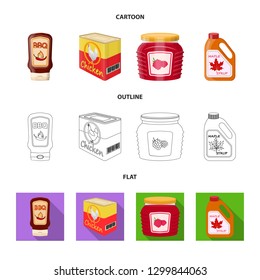 Vector design of can and food logo. Collection of can and package stock symbol for web.