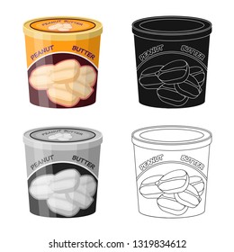 Vector design of can and food logo. Set of can and package stock symbol for web.