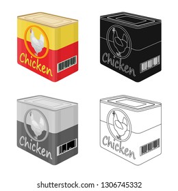 Vector design of can and food sign. Set of can and package vector icon for stock.