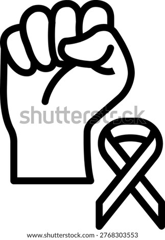 Vector Design Cancer Courage Icon Style