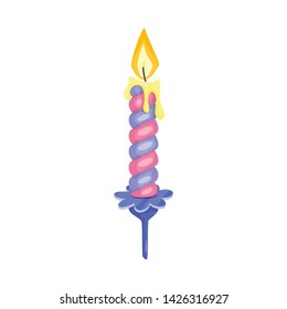 Vector design of candle and birthday symbol. Collection of candle and lit stock symbol for web.