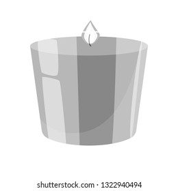 Vector design of candle and glass icon. Set of candle and romantic stock symbol for web.