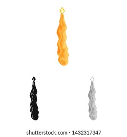 Vector design of candle and glow icon. Set of candle and yellow stock vector illustration.