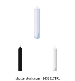 Vector design of candle and tall icon. Collection of candle and objects stock symbol for web.