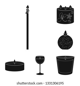 Vector design of candlelight and decoration   icon. Collection of candlelight and wax vector icon for stock.