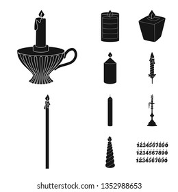 Vector design of candlelight and decoration   icon. Set of candlelight and wax stock vector illustration.