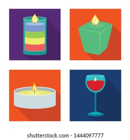 Vector design of candlelight and decoration icon. Collection of candlelight and flame stock symbol for web.