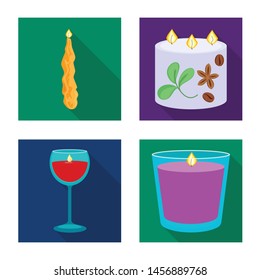 Vector design of candlelight and decoration icon. Collection of candlelight and flame stock symbol for web.