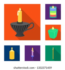 Vector design of candlelight and decoration    sign. Set of candlelight and flame stock vector illustration.