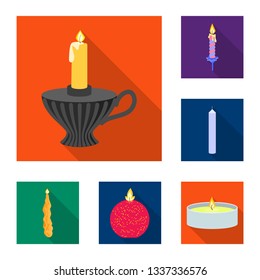 Vector design of candlelight and decoration    sign. Collection of candlelight and flame stock vector illustration.