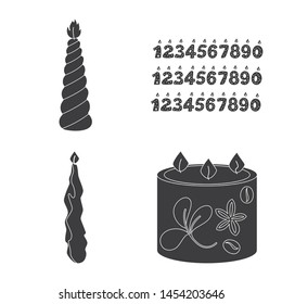 Vector design of candlelight and decoration symbol. Collection of candlelight and wax vector icon for stock.