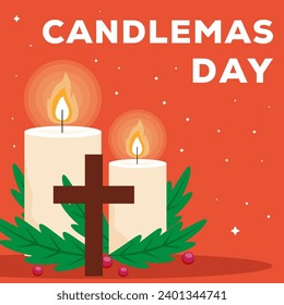 vector design candlemas day illustration in flat style