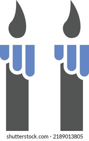 Estilo de iconos de velas de diseño de vectores