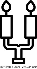 Estilo de ícone de castiçal de design de vetor