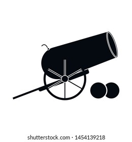 Vector design of cannon and war sign. Collection of cannon and gun stock vector illustration.