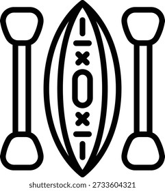 Estilo de ícone de canoagem de design de vetor