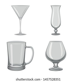 Vector design of capacity and glassware icon. Set of capacity and restaurant stock vector illustration.