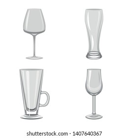 Vector design of capacity and glassware logo. Set of capacity and restaurant vector icon for stock.