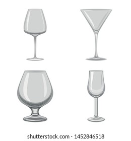 Vector design of capacity and glassware logo. Set of capacity and restaurant vector icon for stock.