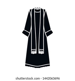 Vector design of cape and priest symbol. Collection of cape and religion stock vector illustration.