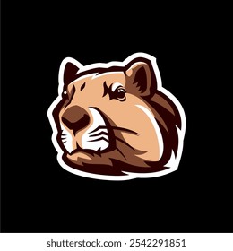 Projeto vetorial da face de Capybara para esporte ou design de logotipo animal necessário