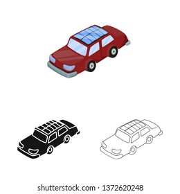 Vector design of car  and electric  symbol. Collection of car  and economy stock symbol for web.