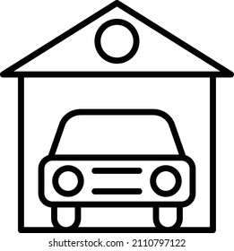 Diseño del vector Estilo del icono de garaje del coche
