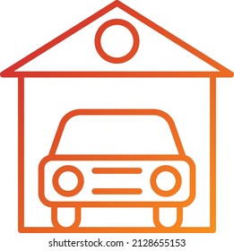 Diseño del vector Estilo del icono de garaje del coche