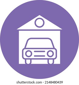 Diseño del vector Estilo del icono de garaje del coche
