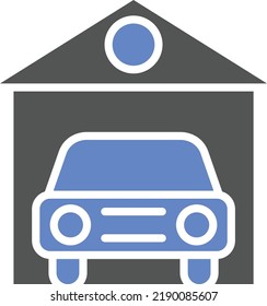 Diseño del vector Estilo del icono de garaje del coche