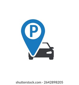 Vector design of car parking location point sign.